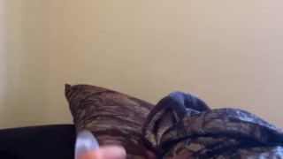 Desperate Lonely teen creampies his pocket pussy