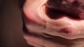 Slow Multiple Sperm Ooze from Glistening Mushroom Head Cock