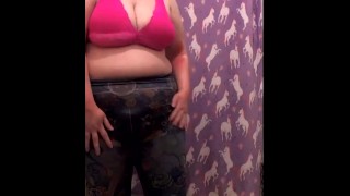 Can you tell I'm wearing a diaper? (diaper, masturbation, dancing, bbw, camgirl, nappy, emo)