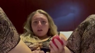 Sexy slut plays with her pussy