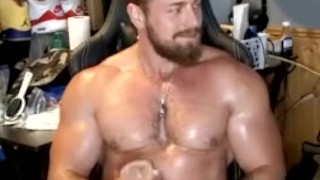 Jerking it while my friends watch