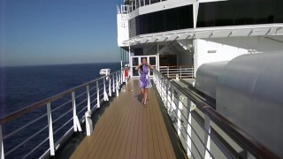 Wind blows my dress up to expose my juicy ass