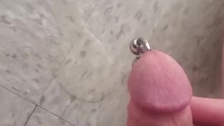 Pissing on public tile