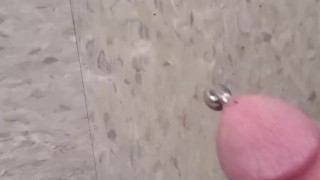 Pissing on public tile