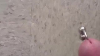 Pissing on public tile