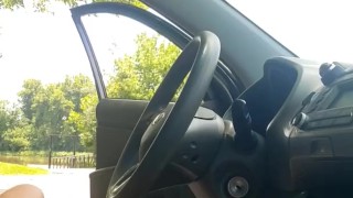 Caught ginger bear playing with cock in public