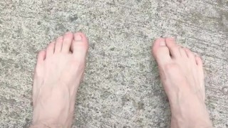 Close up view of my feet outside