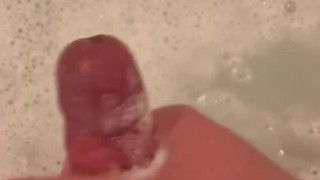Asian boy in the bathtub