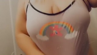 Big Titty show with blonde BBW cutie