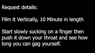 Fan Paid Custom Video: Gagging - Watch a sexy latex slut suck and gag on her fingers and dildos!