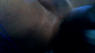 Butt plug after sex machine, hot red long toenails and fishnets.