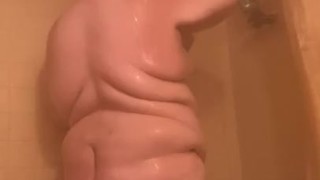 23 Y/o Small Cock Chub taking Steaming Hot Shower!