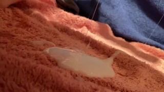 Femboy receives cream pie and squirts from new toy