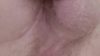 Enema, fingering my ass and fucking a dildo with my hairy ginger ass