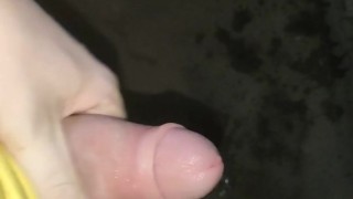 Pissing in my basement and wanking