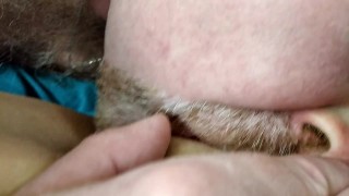 My finger is in her anus, my dick is in her throat! Hot POV fucksession from mature russian couple!