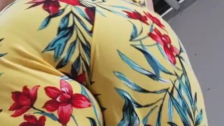 FlashingBig jugs & ass while smoking in public