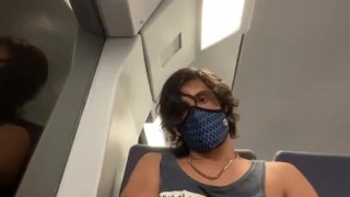 Wanking at the commuter train