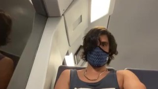 Wanking at the commuter train