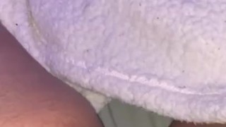 Chubby trans boy playing with his T dick