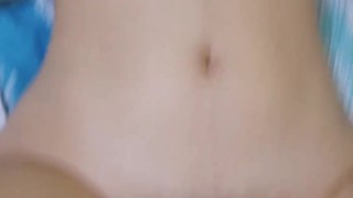 Creamy hairy pussy getting loaded with a cum inside - hot 18yo italian girl Missionary position