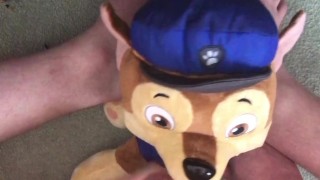 Cumming on Paw Patrol Chase plush