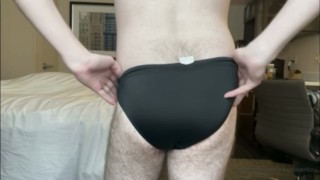 Bulge & Cock Tight Black Speedo - JFF @MattSatin