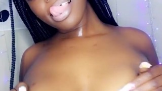 GROOVING WHILE MASSAGING MY BIG PERKY NATURAL TITS