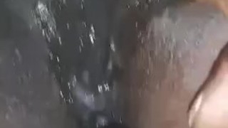 Loud orgasm and wet black pussy