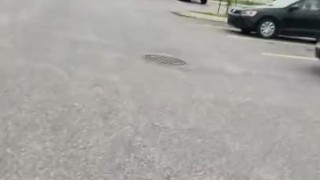Milkymama awkwardly flashes drivers while driving topless