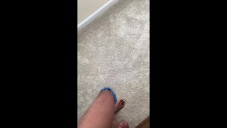 Cum Video 3 - Shooting a big load on my blue boxers, showing legs and feet [HD]