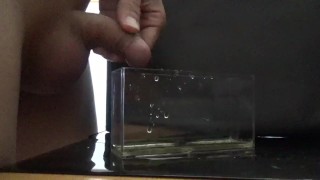 気持ちよくおしっこ遊びをしながら最後はその中に大量射精してしまう変態君。