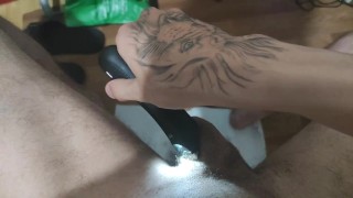 Shaving my pubes and then putting after shave cream on my penis
