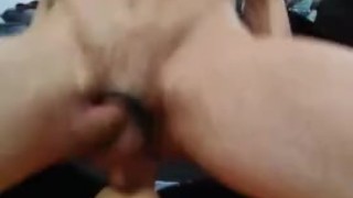 Pup wreckin hole with dildo