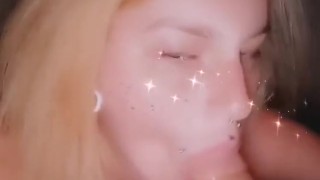 Late night deep throat cock sucking