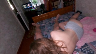 We watched a movie together, but my stepsister wanted cum!