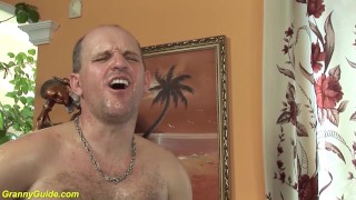 chubby grandma gets rough fucked