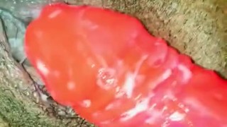 Creamy with a dildo 
