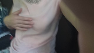 Exhibitionist masturbates in the car and pee in nature