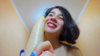 Myla_Angel Sucking dildo, tits and pussy show!