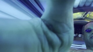 Cam crest showed his cock in a tanning bed again