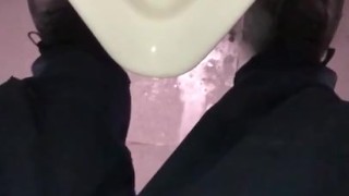 Pulling back foreskin in slow motion just before taking a piss, had to stop, almost caught recording