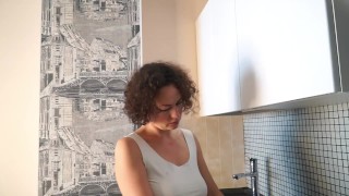 Hot Milf Showers & Walks Without Panties & Does Household Chores!