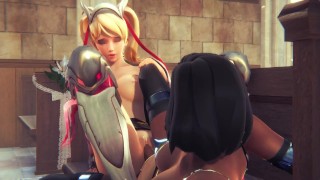 [OVERWATCH] Futa Pharah x Mercy (3D PORN 60 FPS)