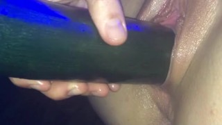 JUICY PUSSY stuffed with BIG BBC Zucchini