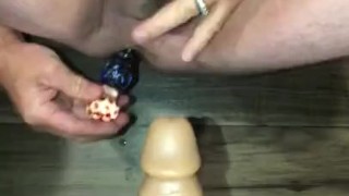 30 minutes of Edging Solo with Adult Toys: Foreskin Play, Dildo use, Fleshlight, Cum Eating Fun