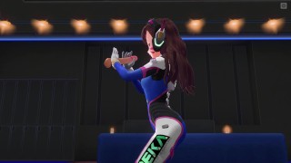 3D HENTAI D.VA jerks off your cock in the penthouse