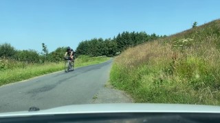 TEEN ALMOST CAUGHT COMPLETELY NAKED JERKING OFF ON PUBLIC ROAD