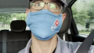 Kinky dominoes guy talks dirty while on a delivery
