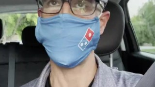 Kinky dominoes guy talks dirty while on a delivery